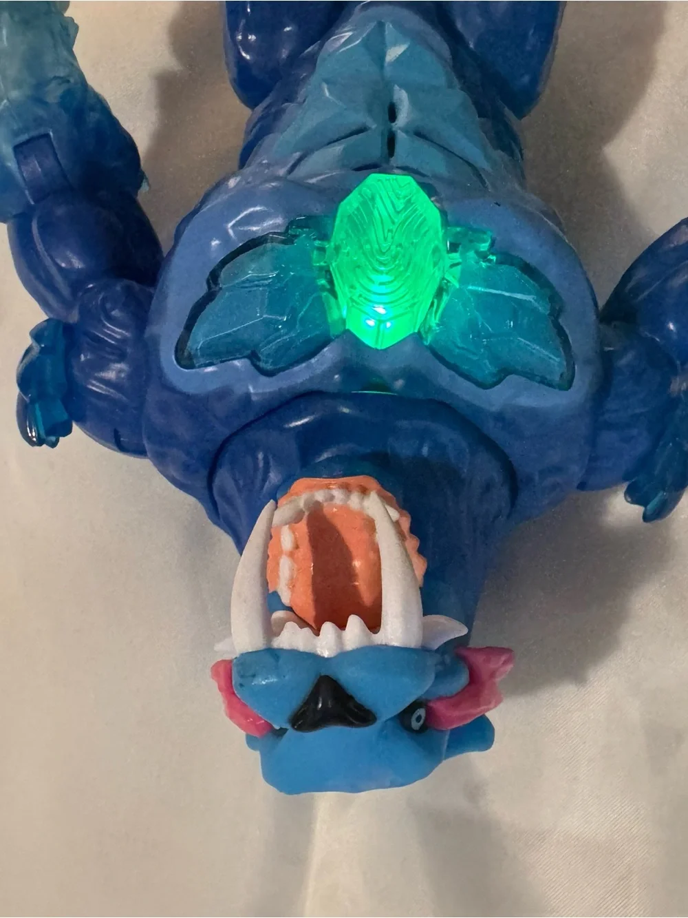 Blue Light-Up Monster Action Figure with Green Chest Glow